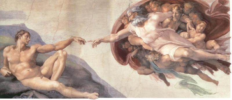 Michelangelo Buonarroti The Creation of Adam Norge oil painting art